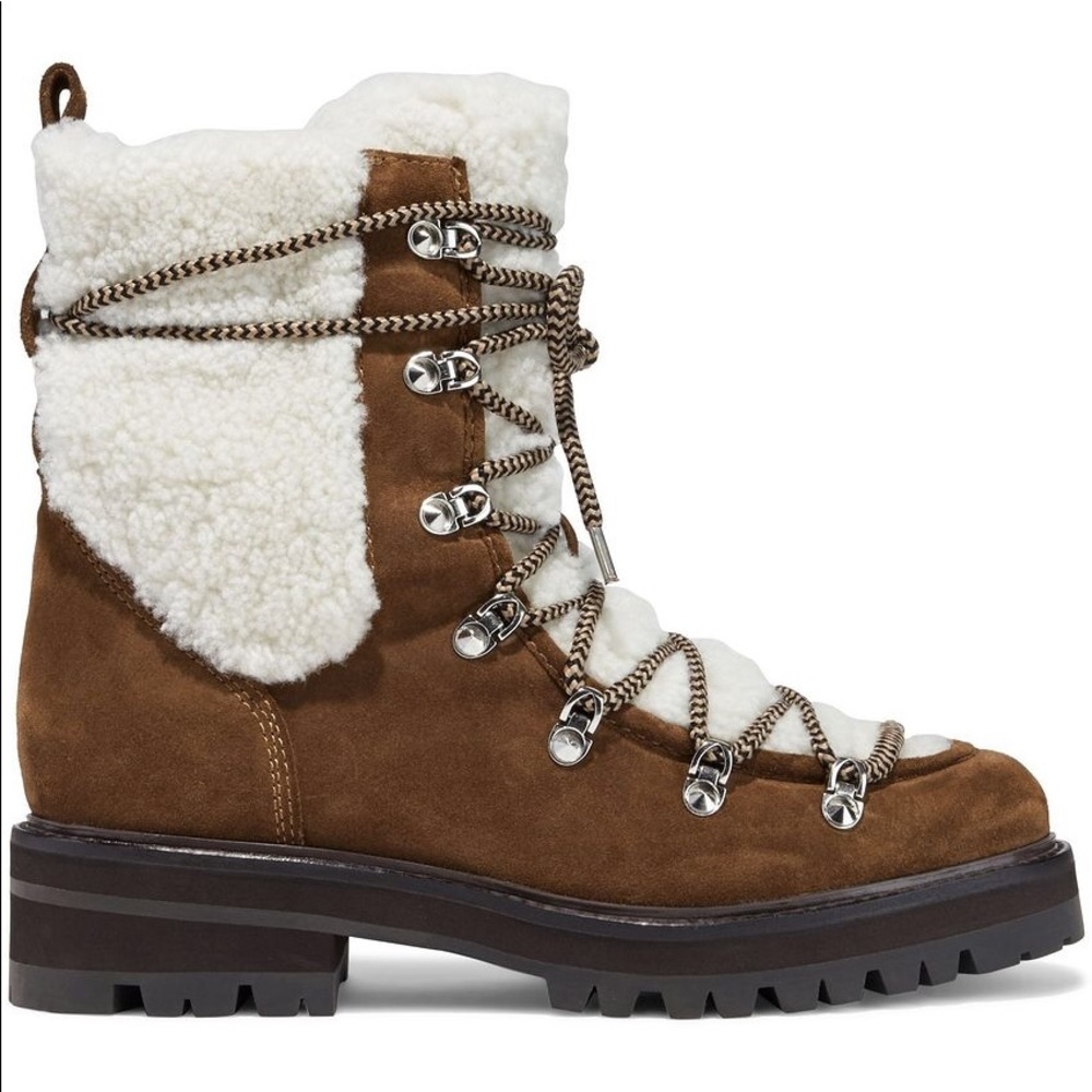 Isla shearling and suede ankle boots